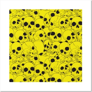 Yellow Skull pattern Posters and Art